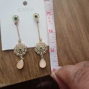 Katin Gold and Green Filigree Earrings